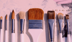 Fearless paint brushes with white handles shades of brown brushes