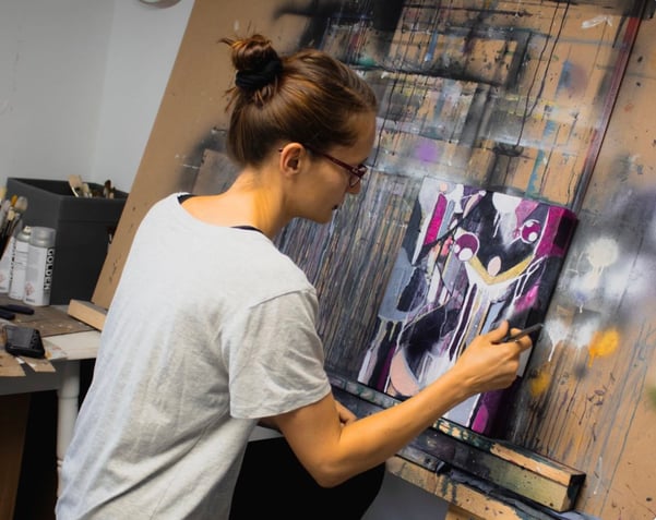 Alina Hermann Mastery Program Graduate painting on canvas