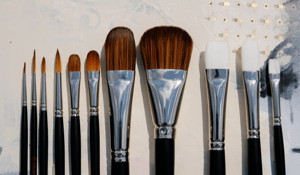 Black handel paintbrushes