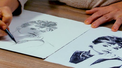 Portrait drawing of Ausrey Hepburn 