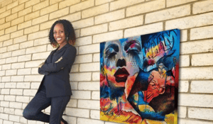 Zybrena Crawford Porter, Photo caption: Superheroes, like Wonder Woman, often end up in Zybrena Crawford Porter’s work. She’s inspired by their heroic origin stories. Photo courtesy of Zybrena Crawford Porter.