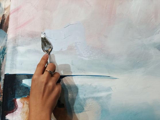 Palette knife on canvas