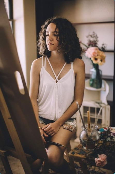 DimitraMilanSittingAtEasel