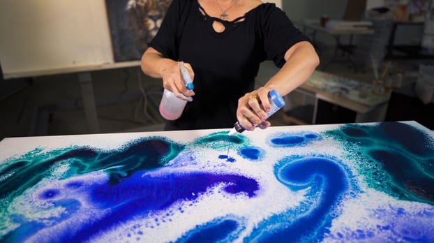 High Flow Acrylic painting example