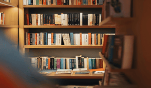 Books on a bookshelf