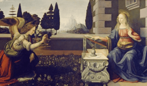 “The Annunciation” Leonardo da Vinci’s masterpiece. 