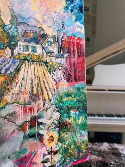 impressionism painting red green blue in style of Van Gough