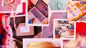 Pictures of painitngs and laptop