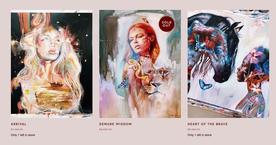 sample website art listing