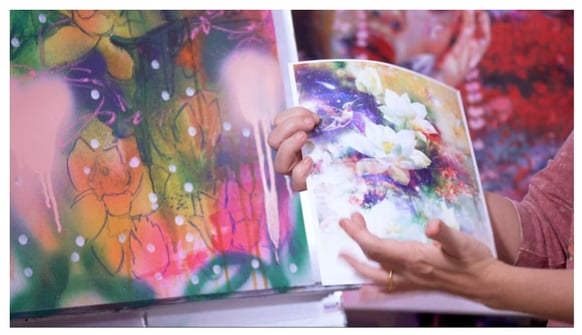 Find the spots where you can create resting space on your painting. 