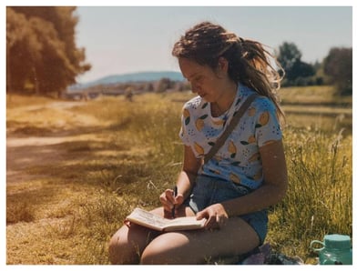 Photo caption: Esther Franchuk’s brand as an artist aligns with the explorer archetype. As such, she does a lot of travel sketching. Photo courtesy of Esther Franchuk.