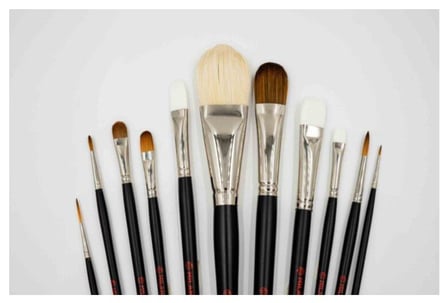 Black handle paintbrushes