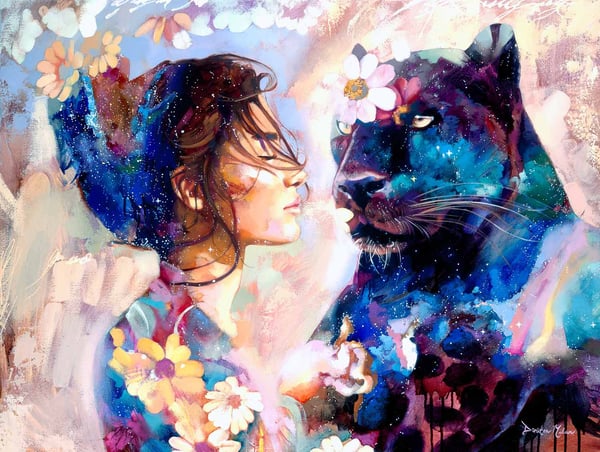 Photo caption: Artist Dimitra Milan exemplifies the idea expressed by Vincent Van Gogh, “I dream my painting and I paint my dream,” in many of her paintings. “Night Beauty,” pictured above, was dreamt by the collector, before she ever saw it!