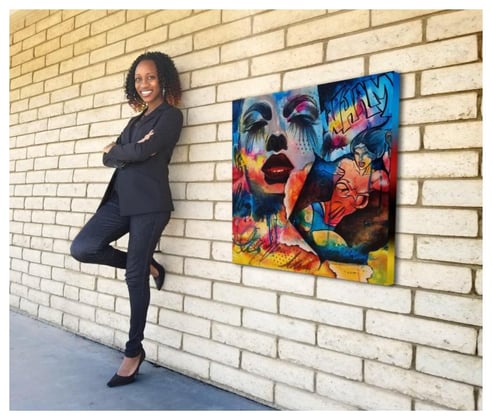 Zybrena Crawford Porter with her work