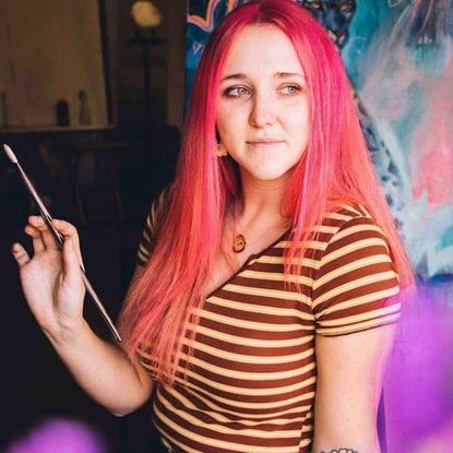 Miranda Gamel young artists with plink hair