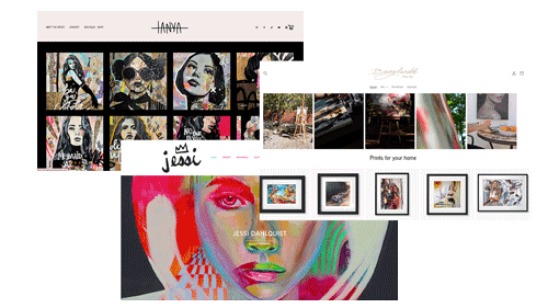 Websites homepage of artists 