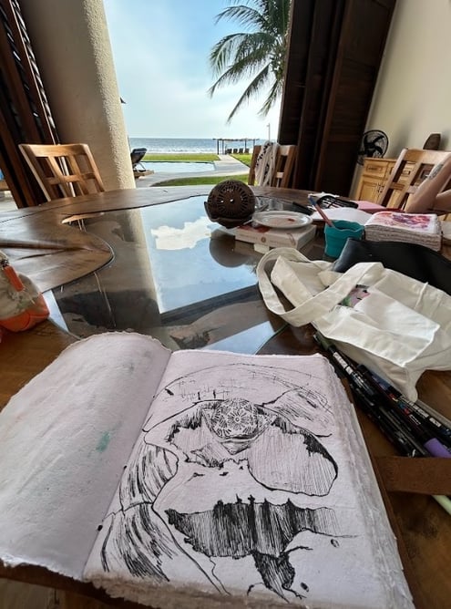 Mexico Retreat Sketcch Art