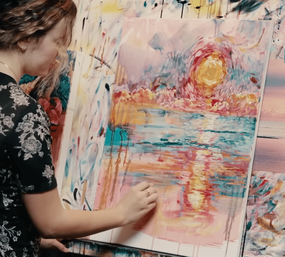 woman painign impression ism painting 