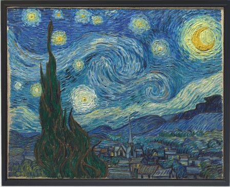 Vincent van Gogh Stary Night blue yellow swearl night sky