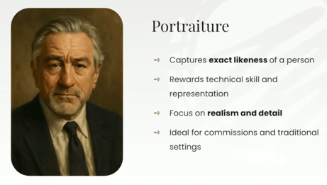 info-graph of portrait and bullet points