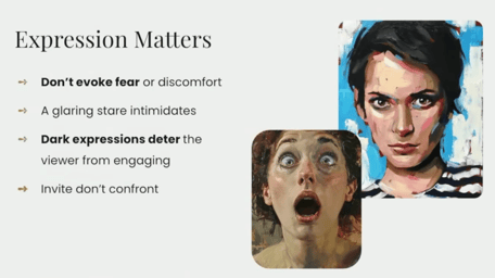 info-graph of portrait and bullet points