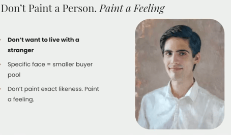 info-graph of portrait and bullet points