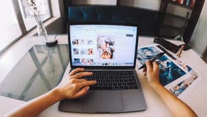 hands in front of laptop computer 