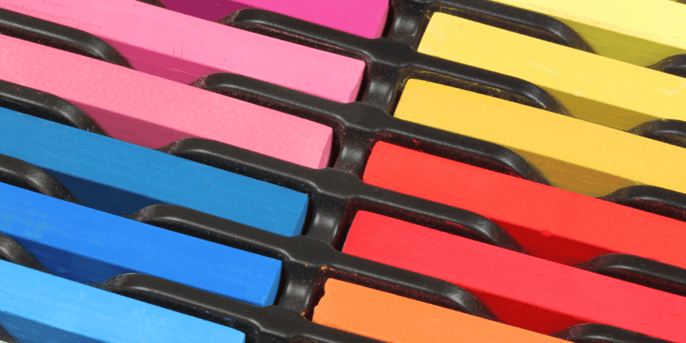 colorful chalk pastel in container
