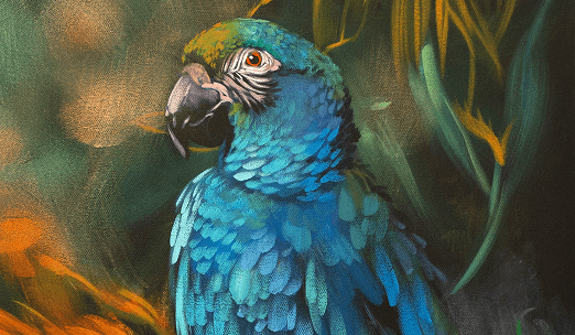 Vibrant Birds in Acrylic