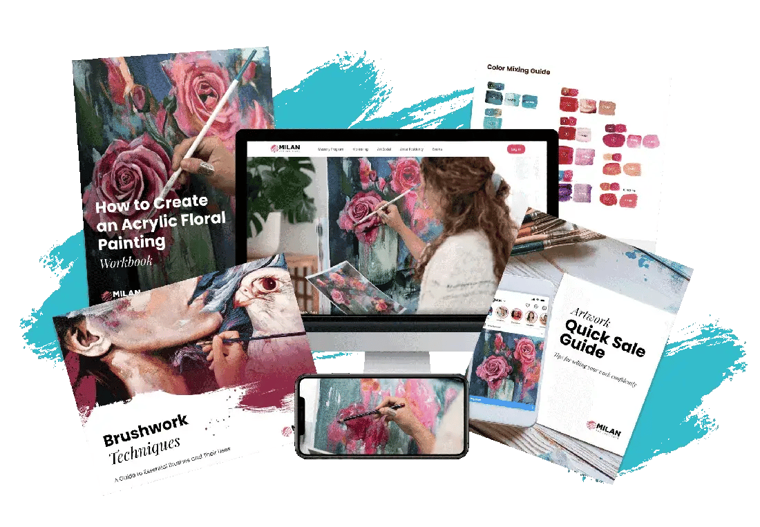 How to Create an Acrylic Floral Painting class and bonus resources