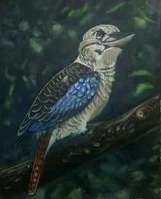 Linda M.'s bird painting, reviewed by coach Lisa Cunningham