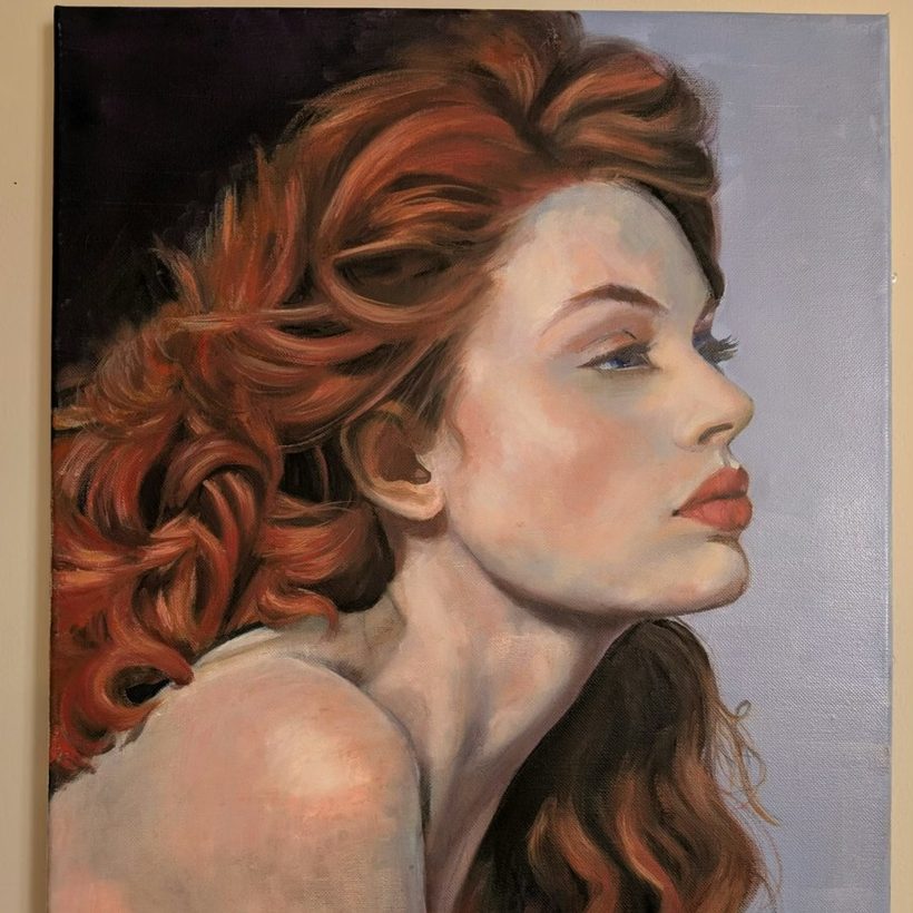 An oil portrait painting, the fourth challenge project