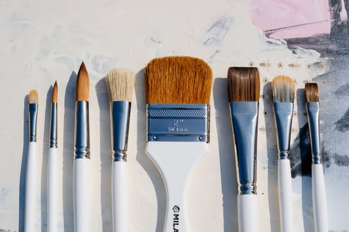 fearless paint brushes with white handles
