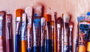 Used brushes with clean bristles